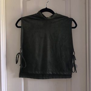 Army Green tie-up Top